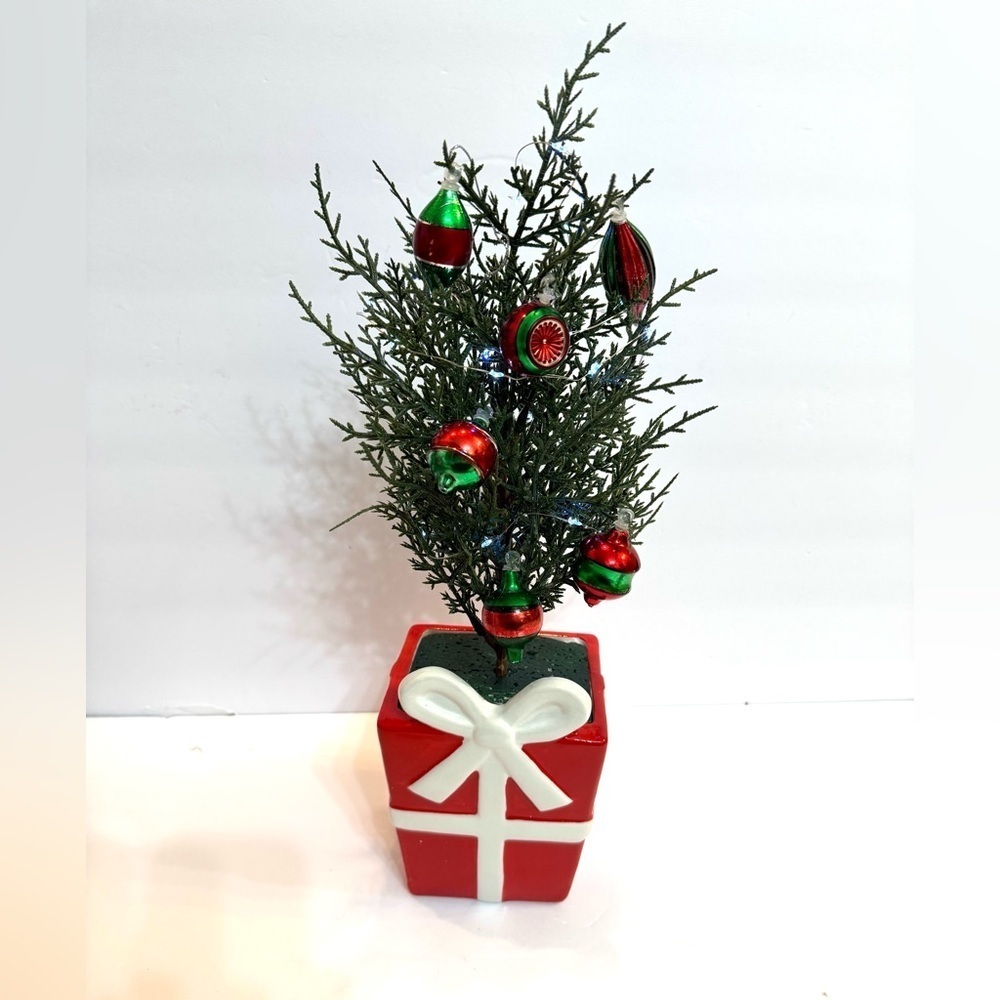 NEW OOAK Small Lighted Retro-Inspired Tree Ceramic Base 17”